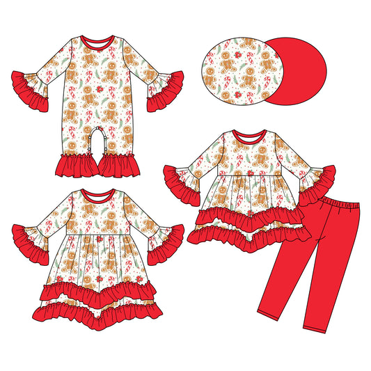 25.6.10 custom each style moq 5eta 4-6week Sibling Sisters Christmas baby girl long sleeve pants sets and dress and rompers match family design
