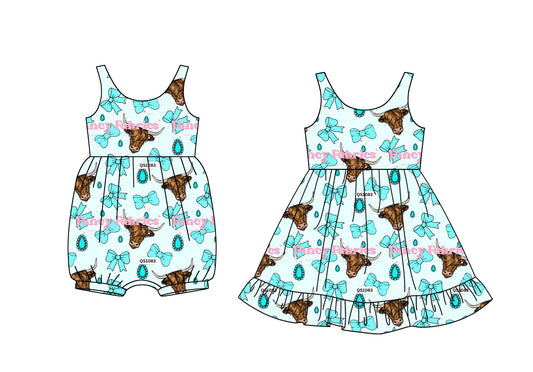 4.16 custom each style moq 5eta 4-6week Sibling Sisters bow alpine baby girl short sleeve dress and rompers match family design