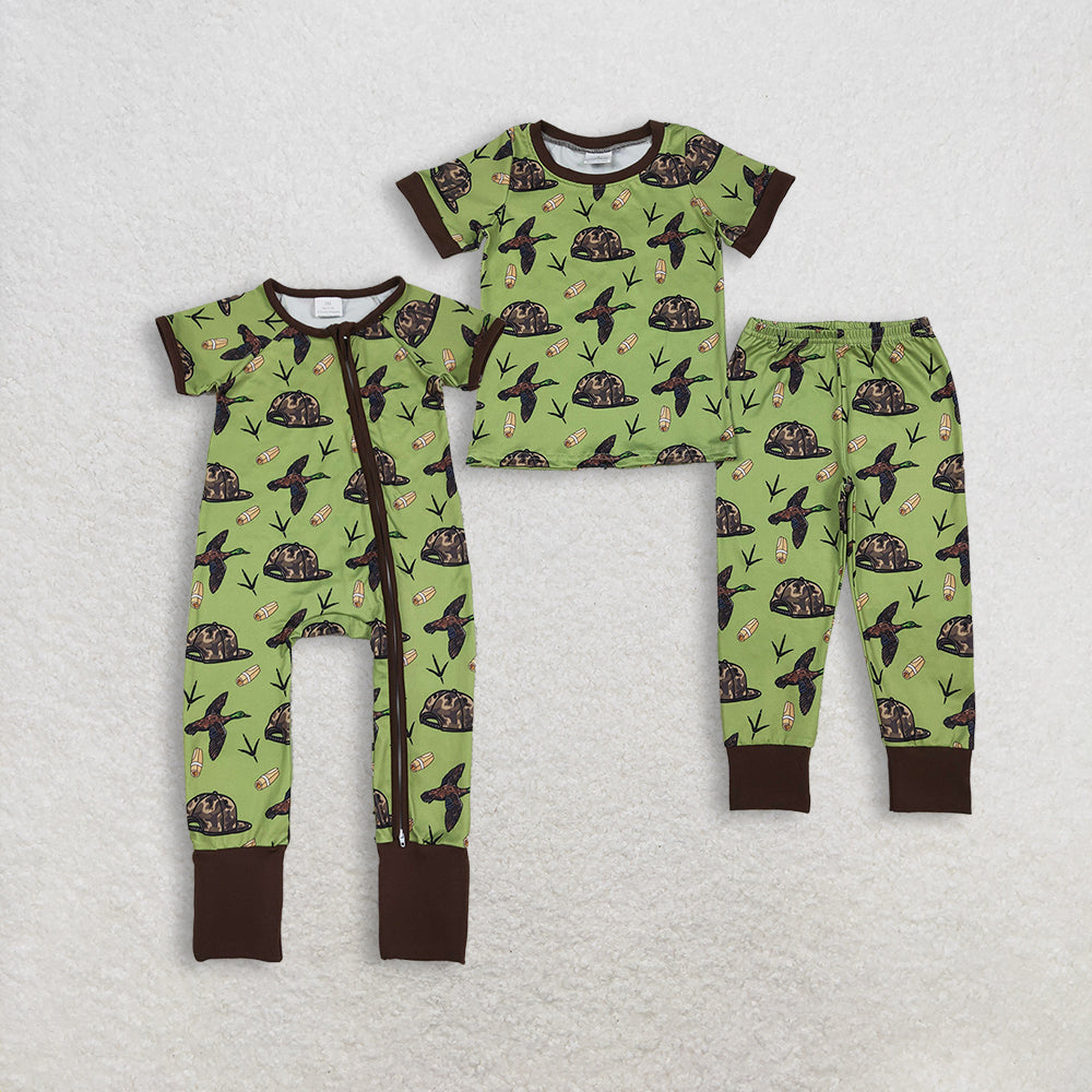 RTS NO MOQ Sibling baby boys clothes duck hat short sleeve pants sets Rompers Clothes