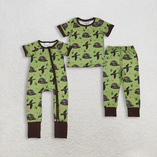 RTS NO MOQ Sibling baby boys clothes duck hat short sleeve pants sets Rompers Clothes
