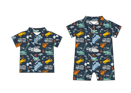 3.25 custom each style moq 5eta 4-6week Sibling Sister baby boy rompers and top match family design