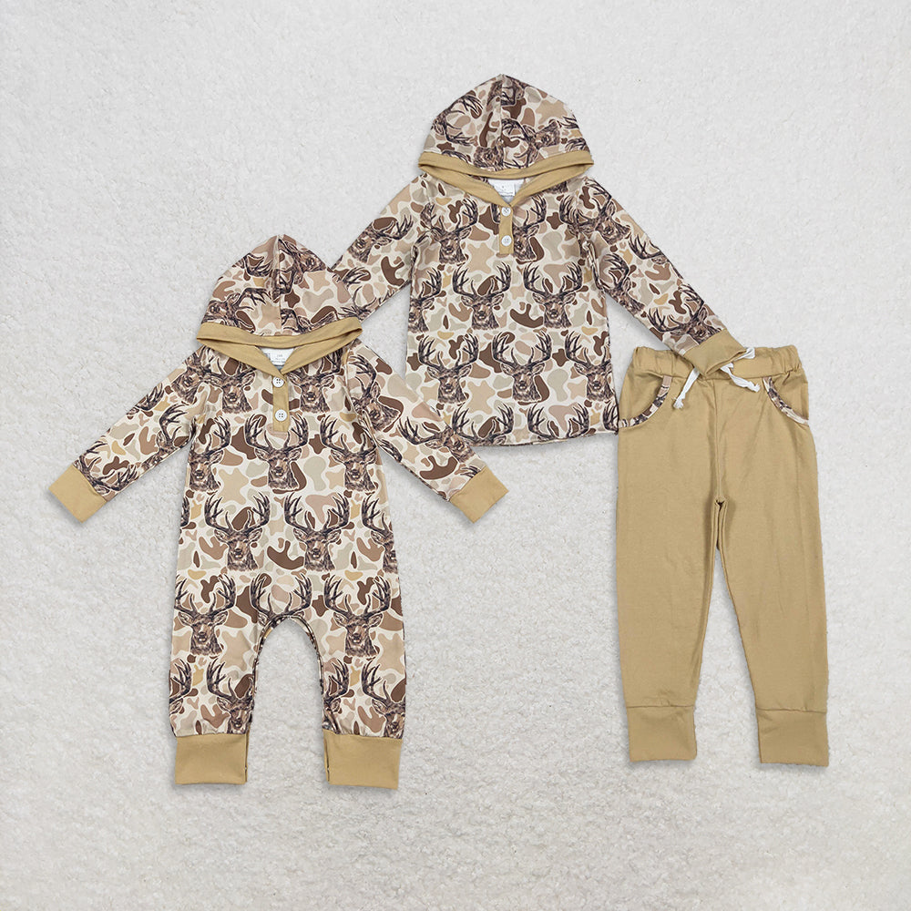 RTS NO MOQ Sibling Baby boys clothes hooded long sleeve pants sets and rompers