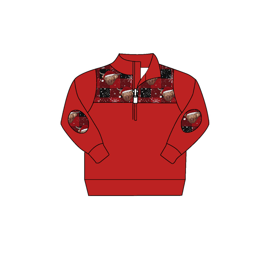 6.29 custom each style moq 5 eta 4-6week Christmas red baby boys clothes long sleeve top