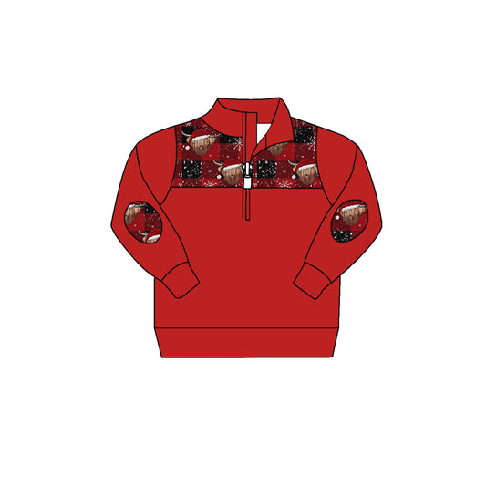 6.29 custom each style moq 5 eta 4-6week Christmas red baby boys clothes long sleeve top