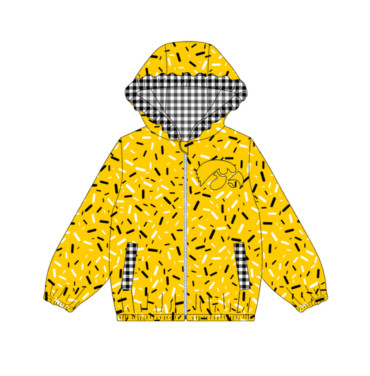 10.3-5-Custom moq 8 mix size milk silk summer team baby girls clothes yellow hooded long sleeve top-25.10.9