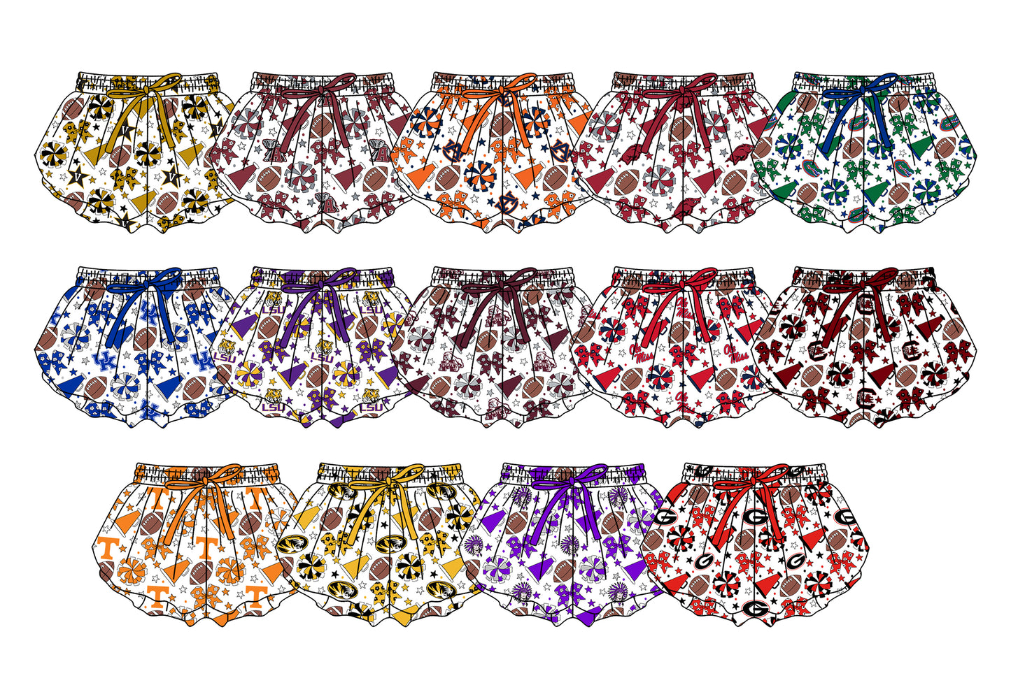 Custom moq 5 mix size milk silk summer teams Baby Girls Stars Bows Yoga Active Ruffle Shorts Bottom for Kids