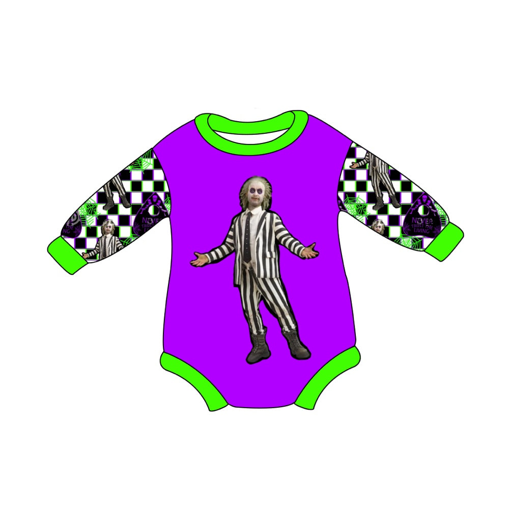 8.1 custom each style moq 5eta 4-6week baby girls clothes purple long sleeve rompers
