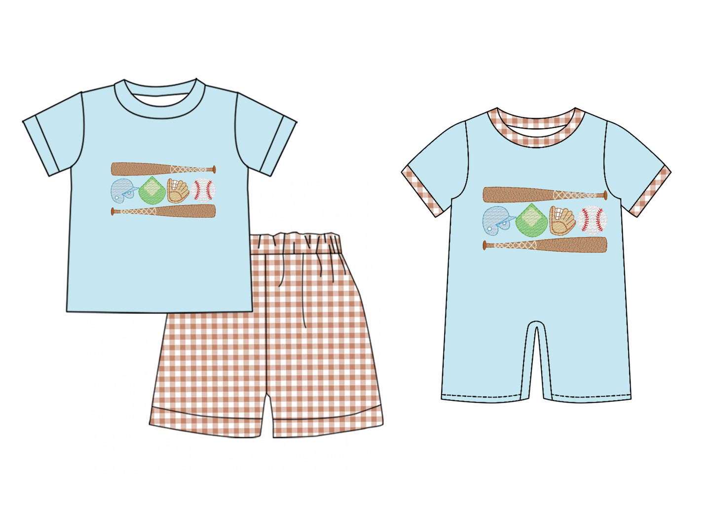 25.12.6 custom each style moq 5 eta 6-8week Sibling Sister baseball baby boy short sleeve shorts sets and romper match design