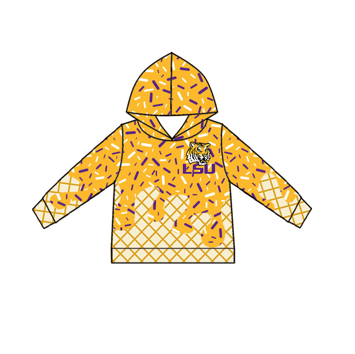Custom summer teams baby girls clothes team gold hooded long sleeve tops and short sleeve top and dress and pants and shorts-25.5.28