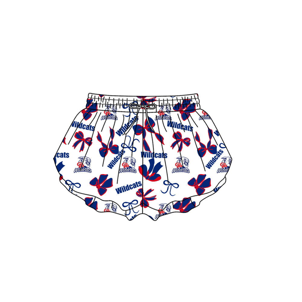 custom moq 5 mix size MSD072101 Baby Girls Bows Print Yoga Shorts Casual Active Wear Bottoms