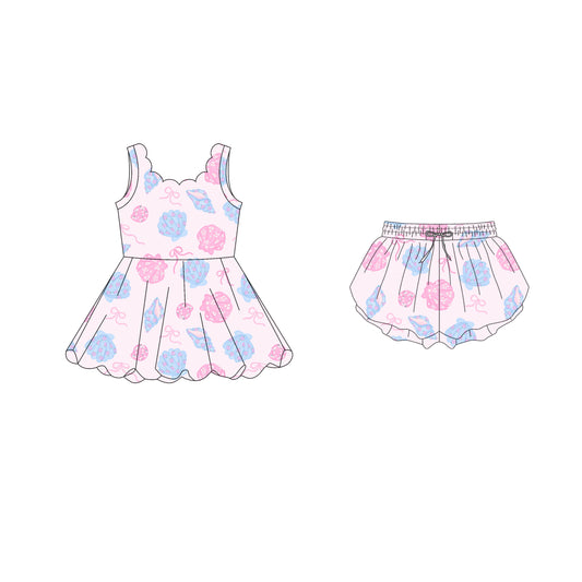 4.15 custom each style moq 5eta 4-6week Sibling Sister bow baby girls clothes Short sleeve yoga dress and shorts match family design