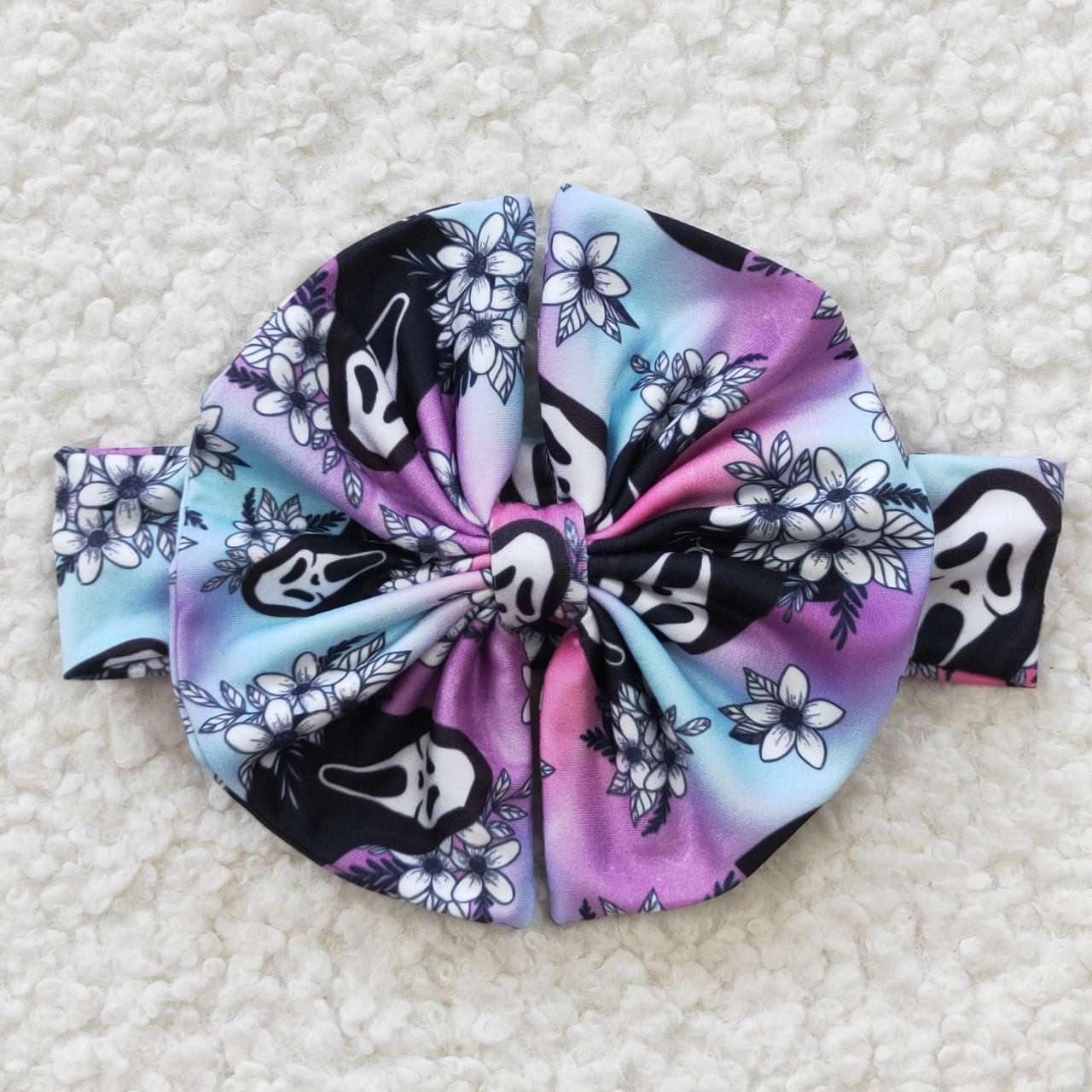 GBO0170 scream queen mask flower white short-sleeved blue purple briefs headwear set