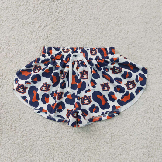 RTS NO MOQ yoga fabric SS0819 Baby Girls Leopard Ruffle Edge Shorts Sports Active Yoga Bottom