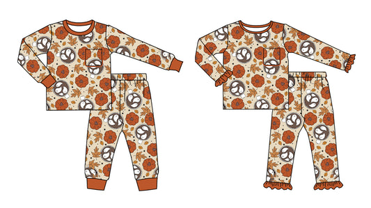 25.6.19 custom each style moq 5eta 4-6week Sibling Sisters pumpkin  baby girl long sleeve pants sets 1 and sets 2 match family design