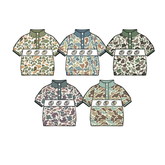 25.11.10 custom each style moq 5 eta 6-8week Sibling Sisters camouflage baby boys short sleeve top 5 match family design