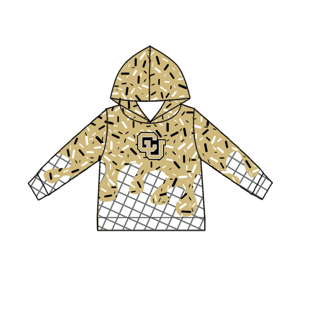 Custom moq 5 mix size milk silk summer teams Camo Hooded Short Sleeve Top Shorts Set Ice Cream Drips Hooded Top with Matching Shorts For Baby