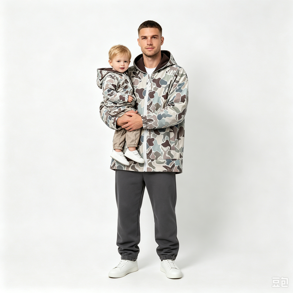 RTS NO MOQ Sibling milk silk Adult To Match Kids Dogs Deer Ducks Camo Pockets Zipper Hoodie Jackets Top