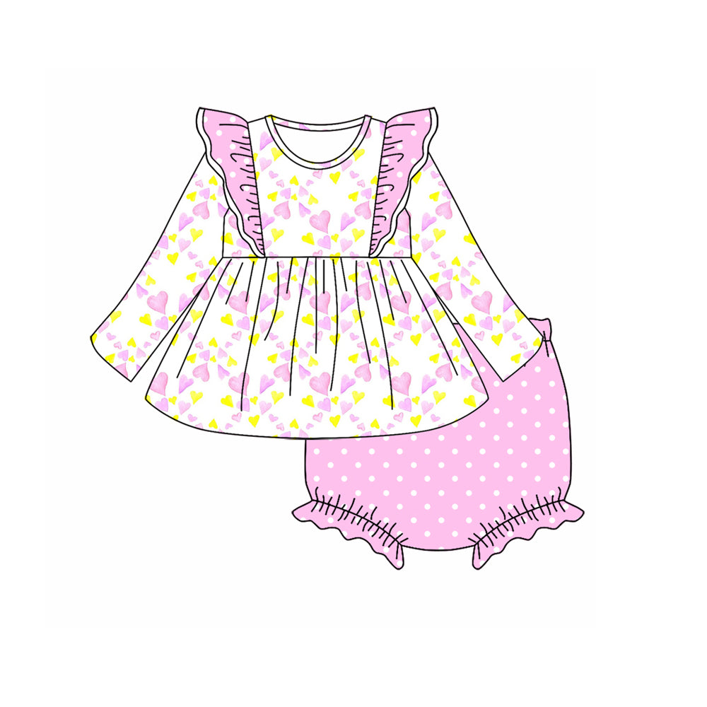 6.26 custom each style moq 5eta 4-6week love light purple baby girls long sleeve briefs sets