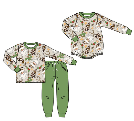 25.7.16 custom each style moq 5eta 4-6week Sibling Sister Christmas baby boy long sleeve pants sets and rompers match family design