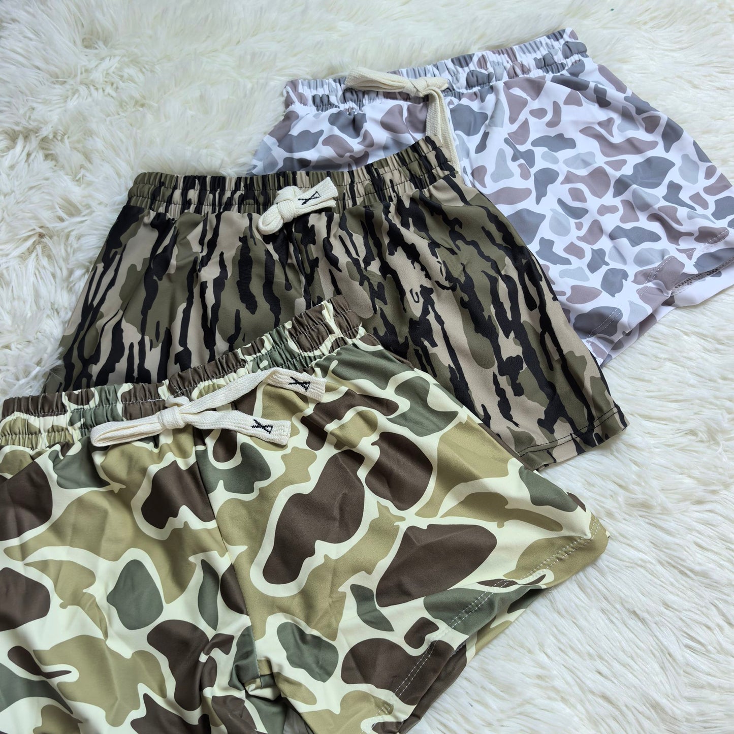 RTS NO MOQ Sibling Baby Boys Summer Camo Casual Swim Trunks