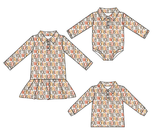 25.7.8 custom each style moq 5eta 4-6week Sibling Sisters baby girls long sleeve dress and top and romper match family design