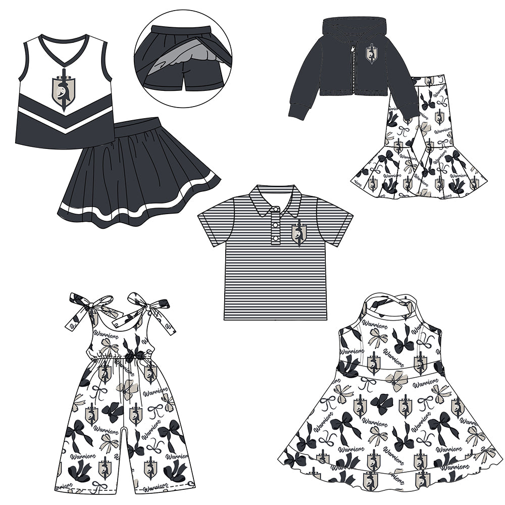 Custom moq 5 mix size milk silk summer teams baby girls clothes bow hooded long sleeve pants sets and skirts sets and dress and jumpsuit and top-25.7.31