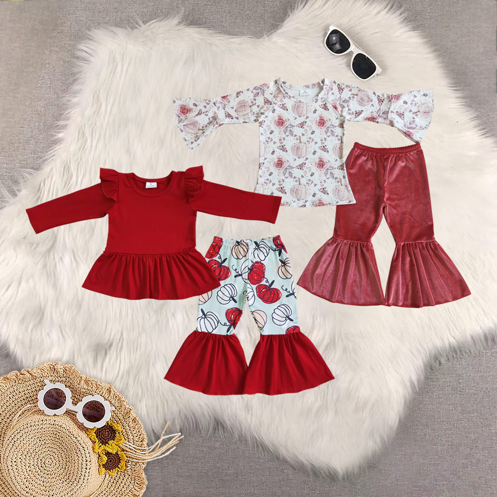 RTS Sibling baby girls clothes halloween long Sleeve pants sets