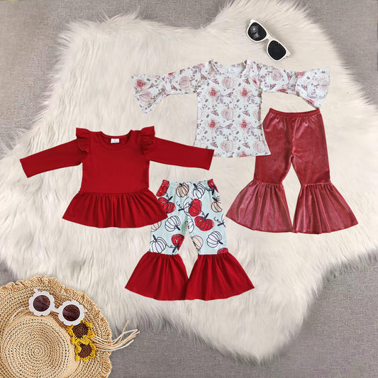 RTS Sibling baby girls clothes halloween long Sleeve pants sets