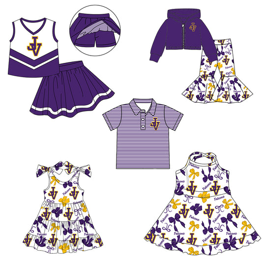 Custom moq 5 mix size milk silk summer teams baby girls clothes bow purple hooded long sleeve pants sets and skirts sets and dress 1 and dress 2 and top-25.8.4