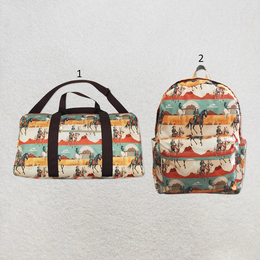RTS NO MOQ Sibling Bags Baby Kids Western Horse Rodeo Cowboy Backpacks Bags
