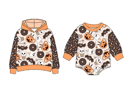 25.7.15 custom each style moq 5eta 4-6week Sibling Sisters halloween baby boy long sleeve romper and top match family design