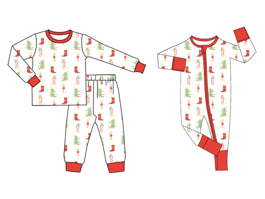 25.6.24 custom each style moq 5eta 4-6week Sibling Sisters Christmas boots baby girl long sleeve pants sets and rompers match family design