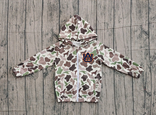 Custom moq 5 mix size milk silk baby boys clothes team summer camouflage zipper hooded long sleeve top-25.11.22