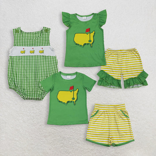 RTS NO MOQ sibling baby boys girls clothes short sleeve Clothes Sets and rompers