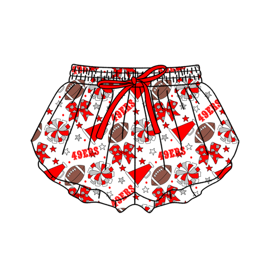 Custom moq 5 mix size milk silk summer teams Baby Girls Stars Bows Yoga Active Ruffle Shorts Bottom