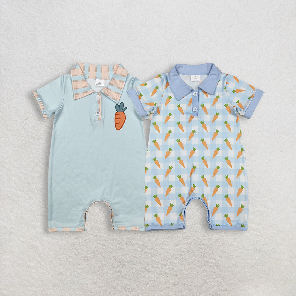 RTS NO MOQ Sibling Baby boy clothes easter short-sleeve rompers
