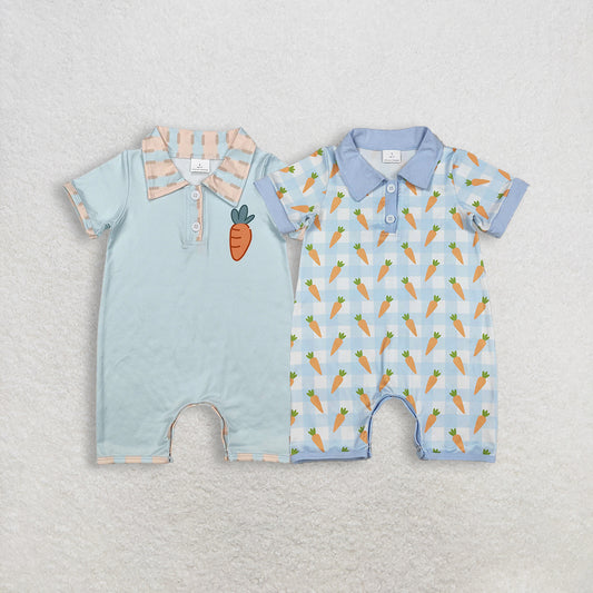 RTS NO MOQ Sibling Baby boy clothes easter short-sleeve rompers