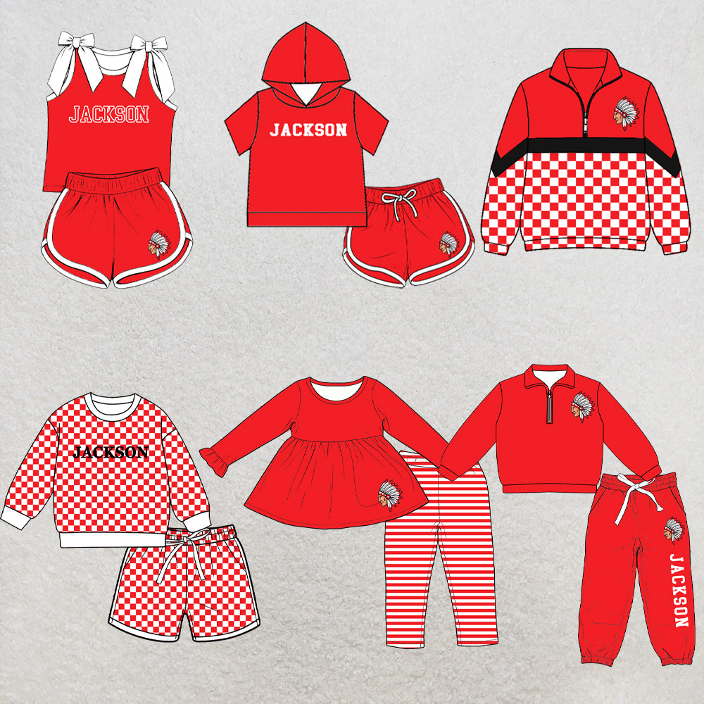 custom moq 5 mix size XY070403 Baby Kids Red Top And Pants Casual Fashion Outfit Set