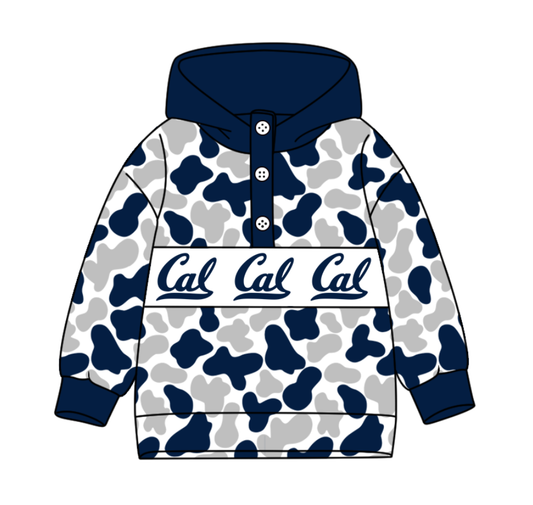 4-Custom moq 8 mix size milk silk summer team baby boy clothes camouflage blue and gray hooded long sleeve top-25.10.9