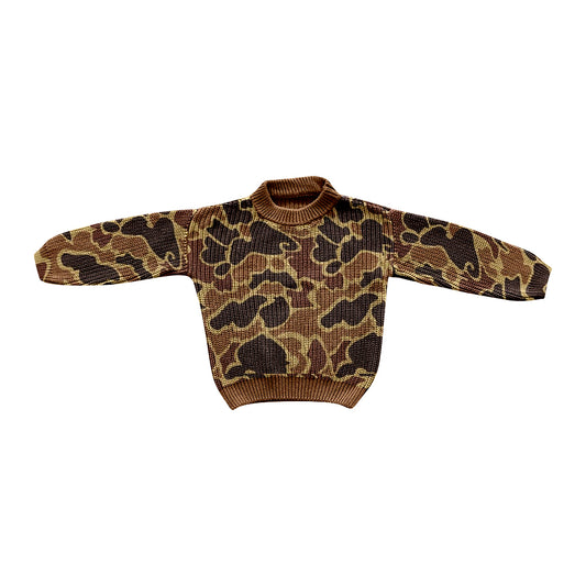 7.12 custom each style moq 5eta 4-6week baby boys clothes Camouflage brown Long Sleeve Sweater Cardigan