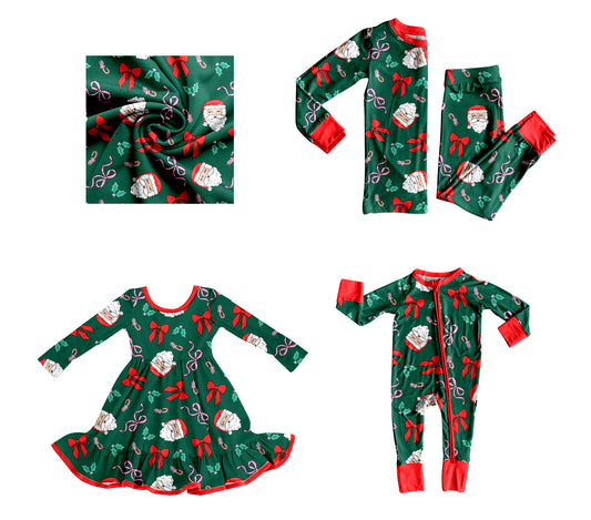 25.9.10 custom each style moq 5eta 4-6week Sibling Sisters Christmas bow baby girl long sleeve pants sets and dress and rompers match family design