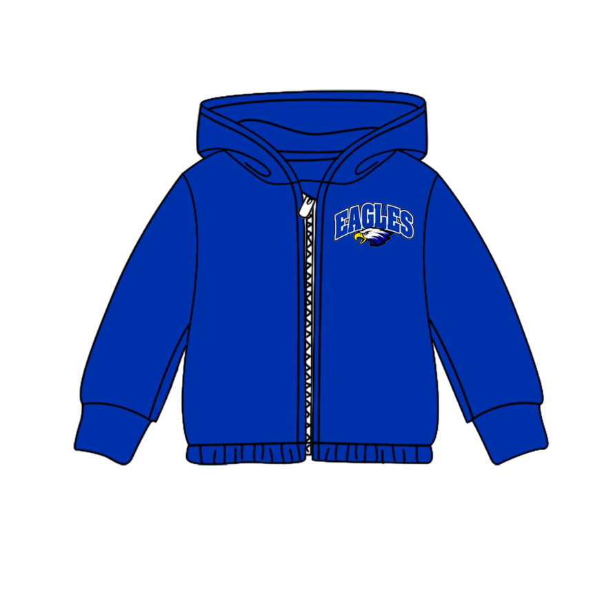 Custom moq 5 mix size milk silk baby girls clothes team blue hooded long sleeve top-25.8.2