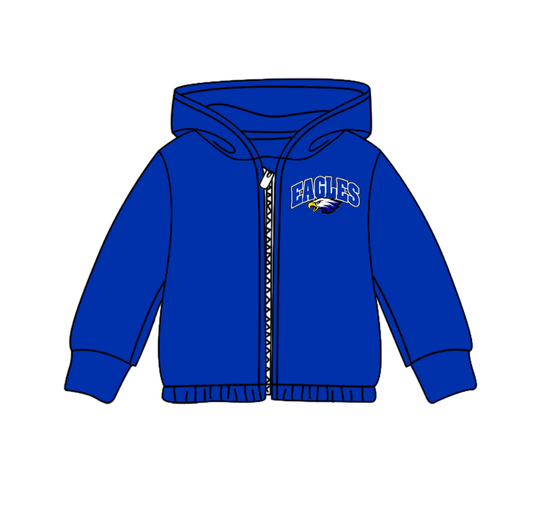 Custom moq 5 mix size milk silk baby girls clothes team blue hooded long sleeve top-25.8.2