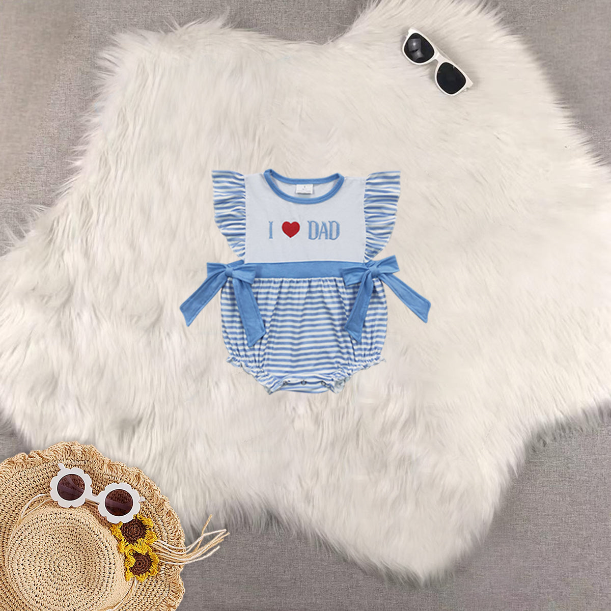 RTS Boys and girls embroidery mom Short Sleeve Shorts sets dress romper