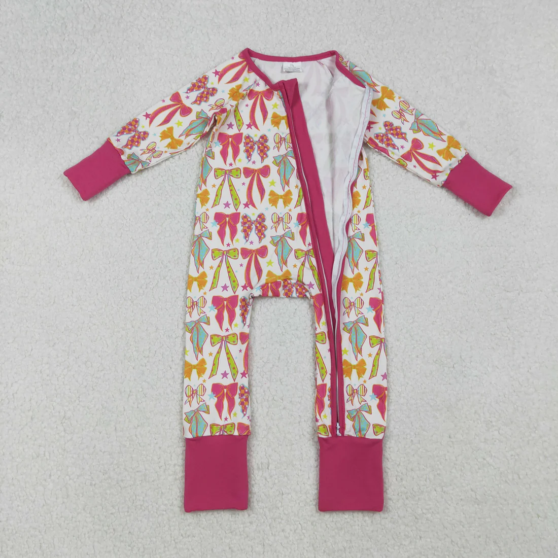 RTS NO MOQ Sibling Baby boy girls clothes bow long-sleeve rompers