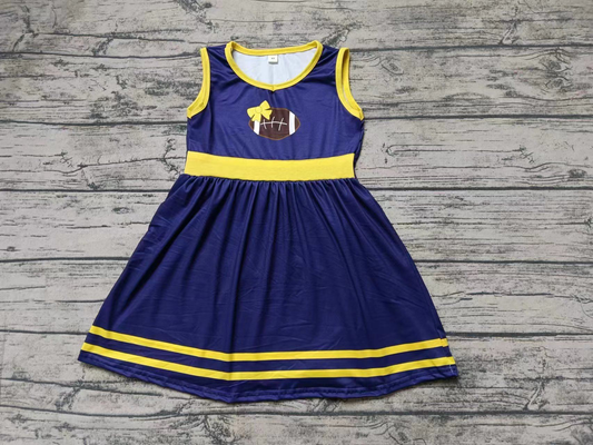 Custom moq 5 each style eta 6-7weeks baby girl clothes team blue sleeveless dress-25.8.2