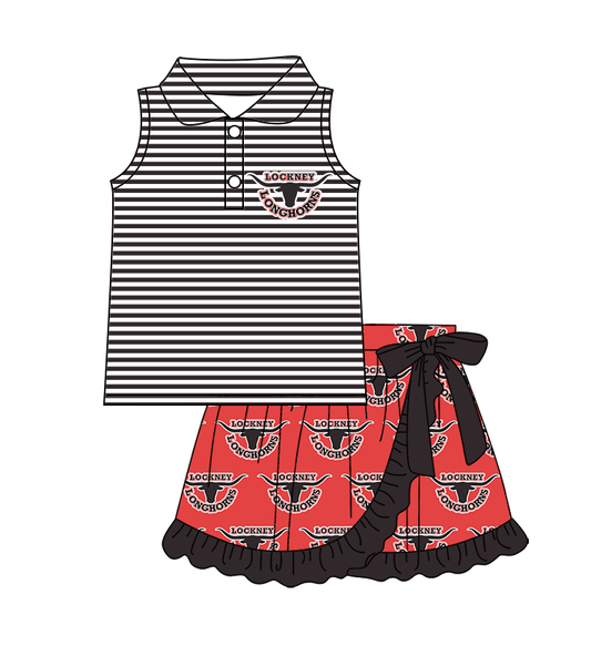 Custom moq 5 mix size milk silk baby girl clothes summer team sleeveless skirts sets