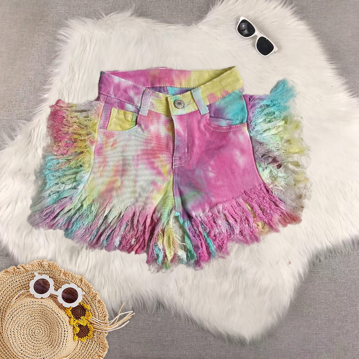 RTS NO MOQ baby girl clothes summer jeans shorts