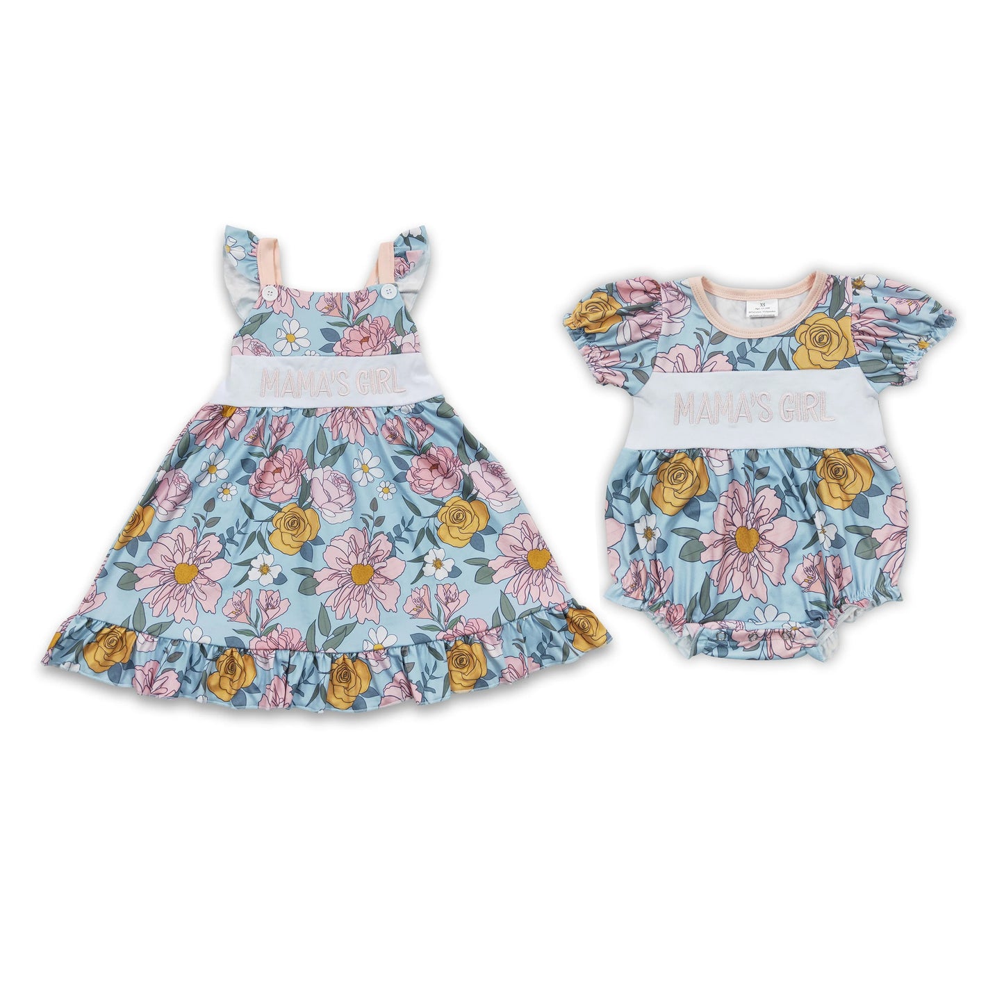 RTS NO MOQ baby girl clothes floral short-sleeved romper dress