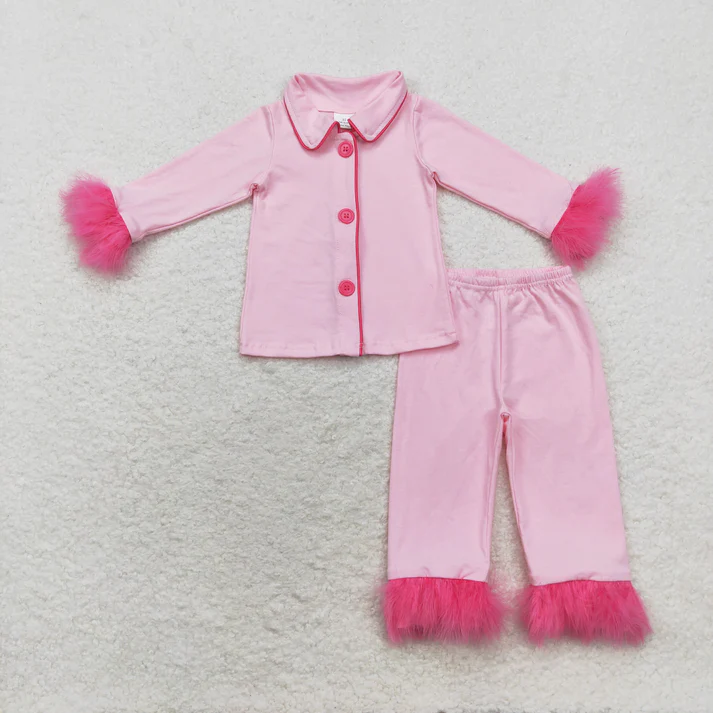 RTS NO MOQ Sibling baby girl clothes boot bow love Plush long sleeve pants Sets